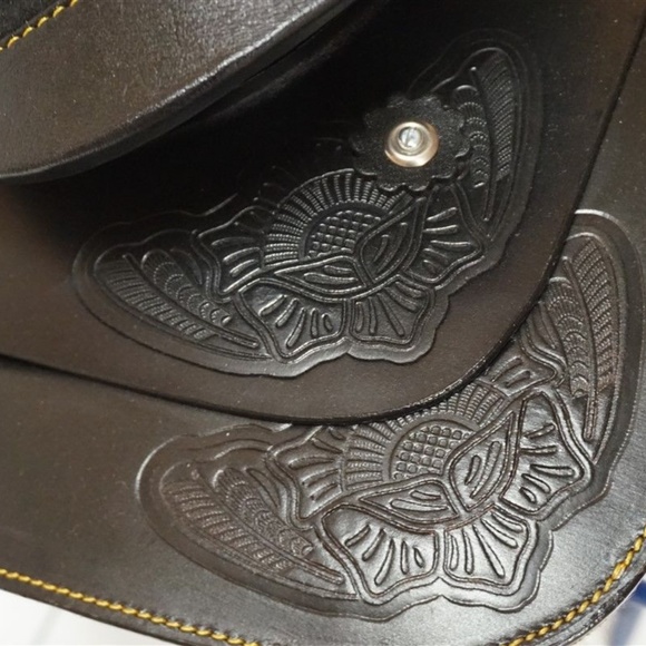 NWOT Black Leather Youth Western Saddle EXTRA SHIP - Picture 6 of 6